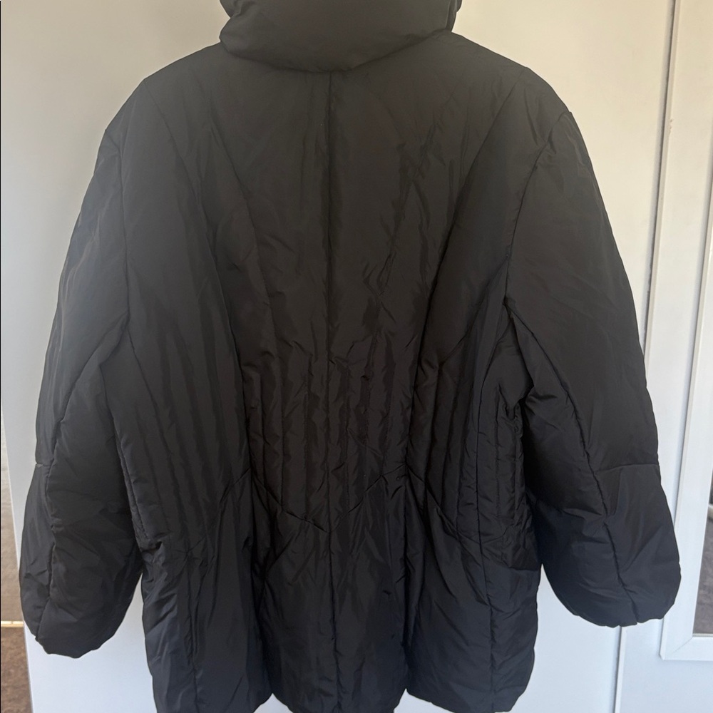 Larry Levine Flap Puffer Quilted Black Down Waterfowl Feather Jacket XL - Picture 7 of 11